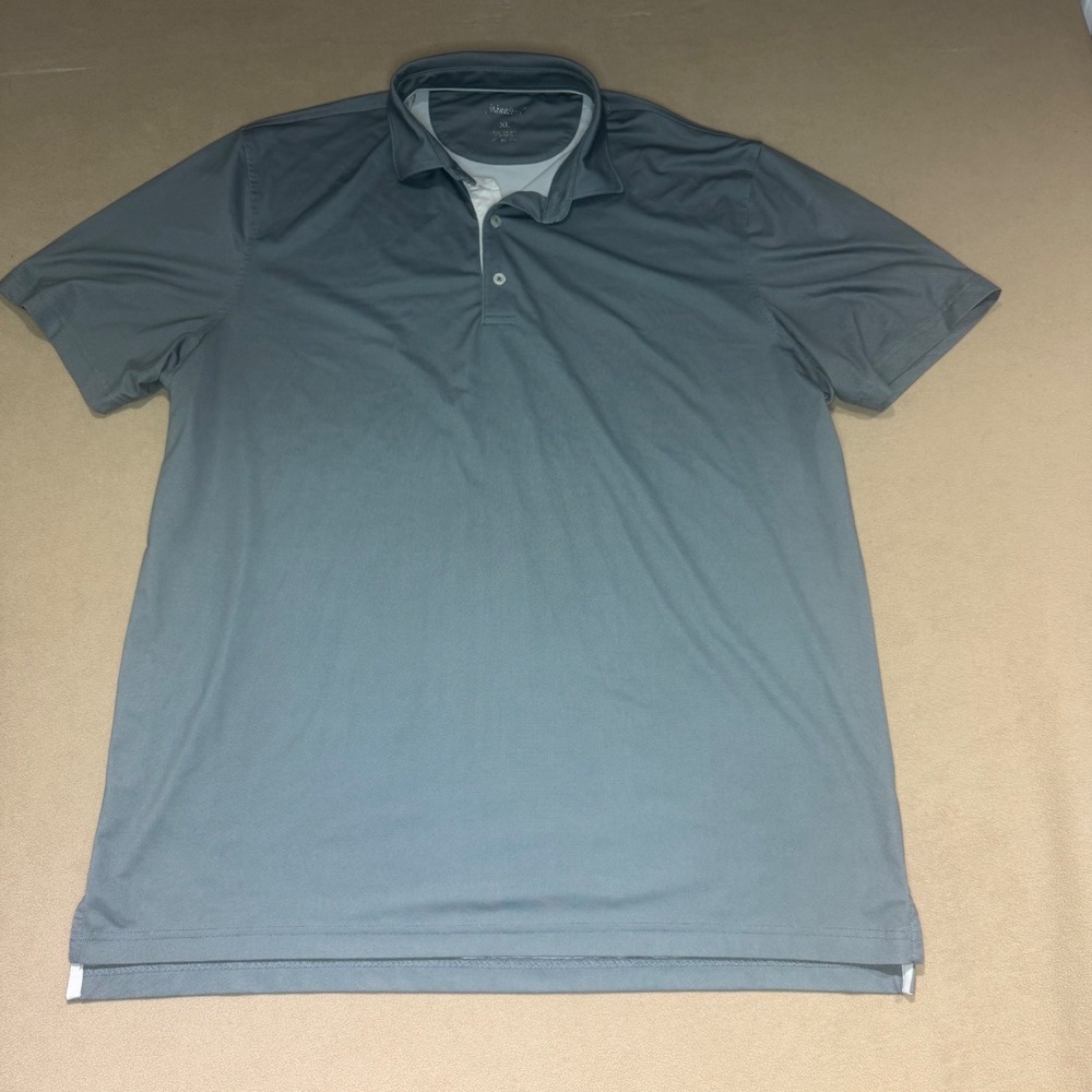 Johnnie-O Mens XL Gray Performance Golf Polo Shirt Short Sleeve Micro Pattern